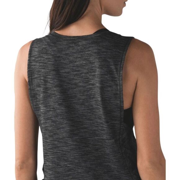 LULULEMON ATHLETICA Var-city Muscle Tank in Heathered Black Size 6 - Picture 2 of 6